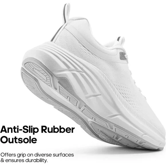 Men's White Shoes Running Tennis CushioningGym Workout Comfortable Sneakers